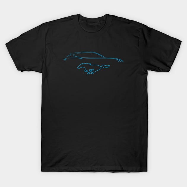 Mustang Mach-E Silhouette T-Shirt by zealology